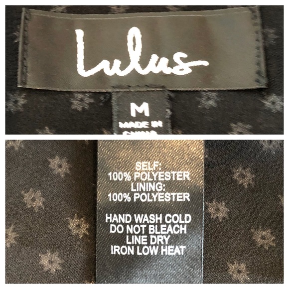 Lulu’s Black Polka Dot Chiffon Wrap Dress - Picture 8 of 8